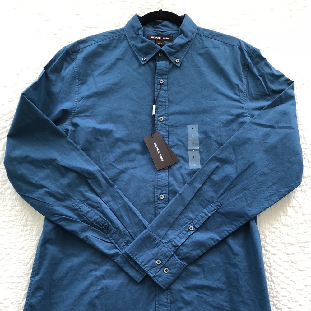 NWT Michael Kors Slim Fit Dress Shirt Men’s Large